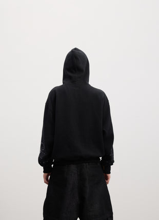 Holy Rhinestone Hoodie (Grey / Black)