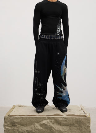 Holy Rhinestone Sweatpants (Grey / Black)