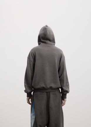 Holy Rhinestone Hoodie (Grey / Black)