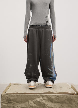 Holy Rhinestone Sweatpants (Grey / Black)