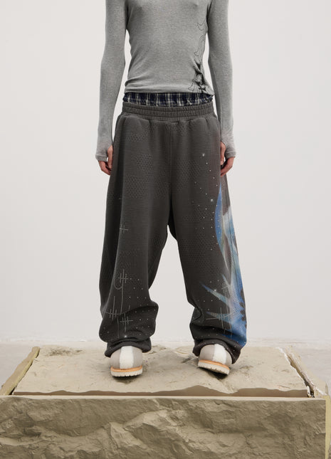 Holy Rhinestone Sweatpants (Grey / Black)